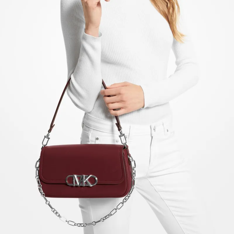 MICHAEL KORS PARKER Leather Handbag, Shoulder Bag Medium Size Women's Fuchsia-3
