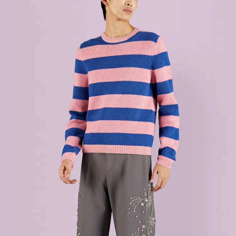 GUCCI Cashmere Sweaters Men Blue Pink-2