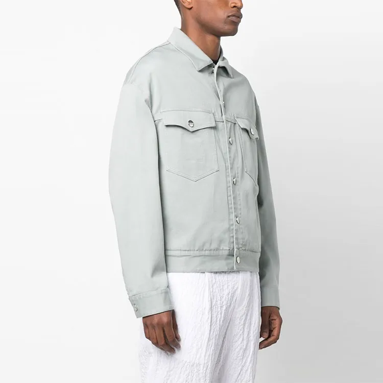 GIORGIO ARMANI Denim Jackets Men Pink Wax Green-3