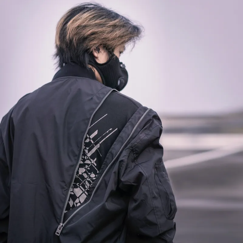 VIP Loose Fit Coach Jacket Unisex Black-6