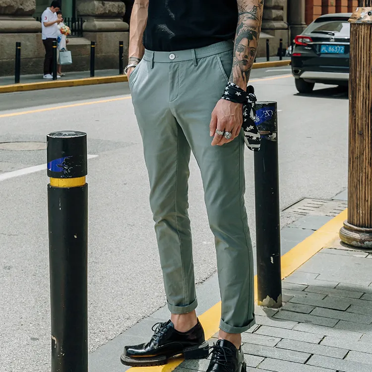 DAVID NAMAN Casual Pants Men's Mint Green-2