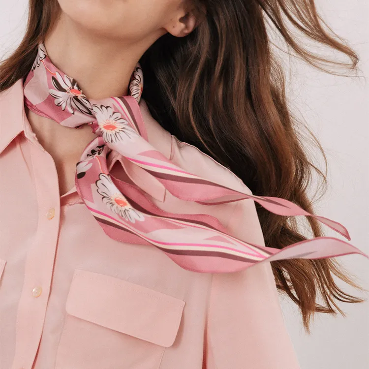 LOST PATTERN Silk Scarves Women's-11