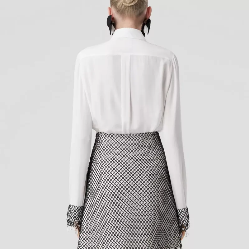 Burberry Logo patch Layered Silk Shirt-2
