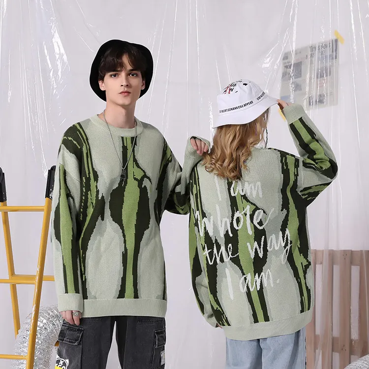Loose Fit Sweater Unisex Pea Green-3