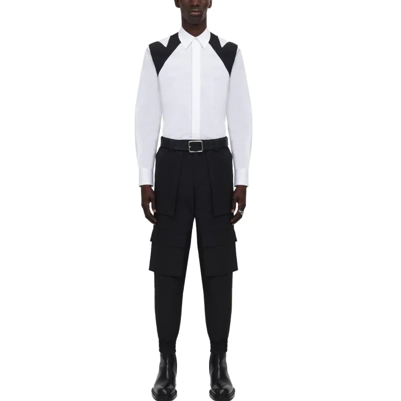 Alexander McQueen Cut Out Harness Buttoned Shirt-2