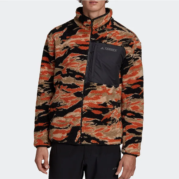 Adidas SHERPA Jacket Men's Orange Color-Blocking-3