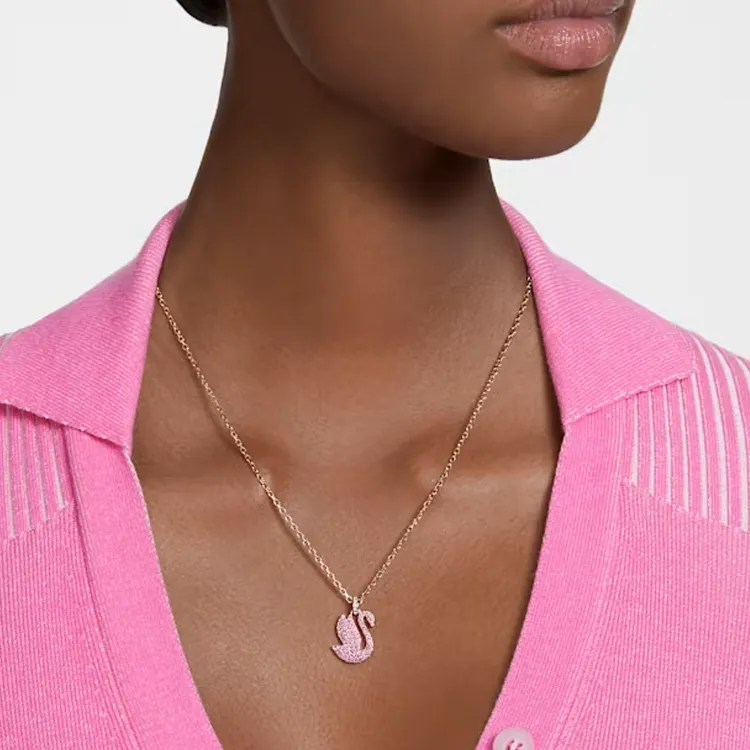 Swarovski Swan Pendant Necklace-2