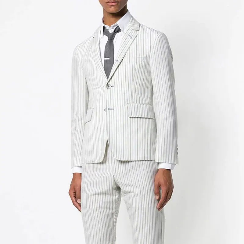 THOM BROWNE Business Suits Men White-1