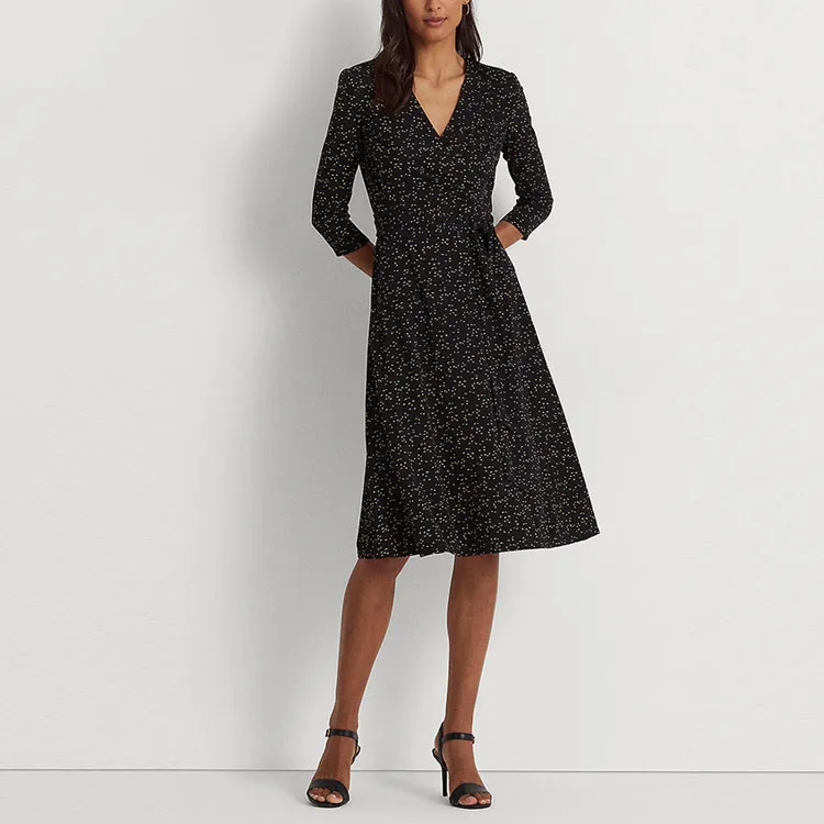 Polo Ralph Lauren SS23 Long Sleeved Dress Women's Black-1