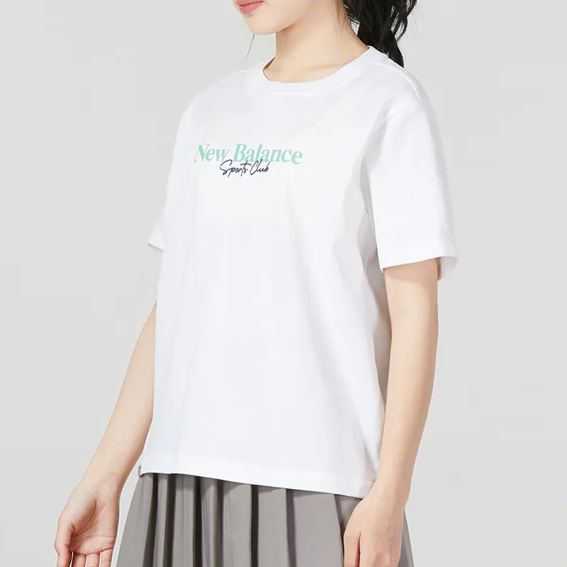 New Balance Drop Shoulder Sleeve T Shirt Women's White-2