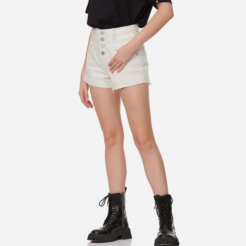 EVISU Denim Shorts Women's White-2