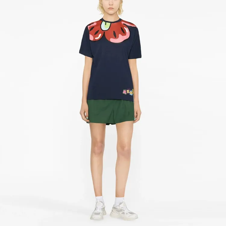 KENZO Printed Neck T Shirt 'Blue'-1