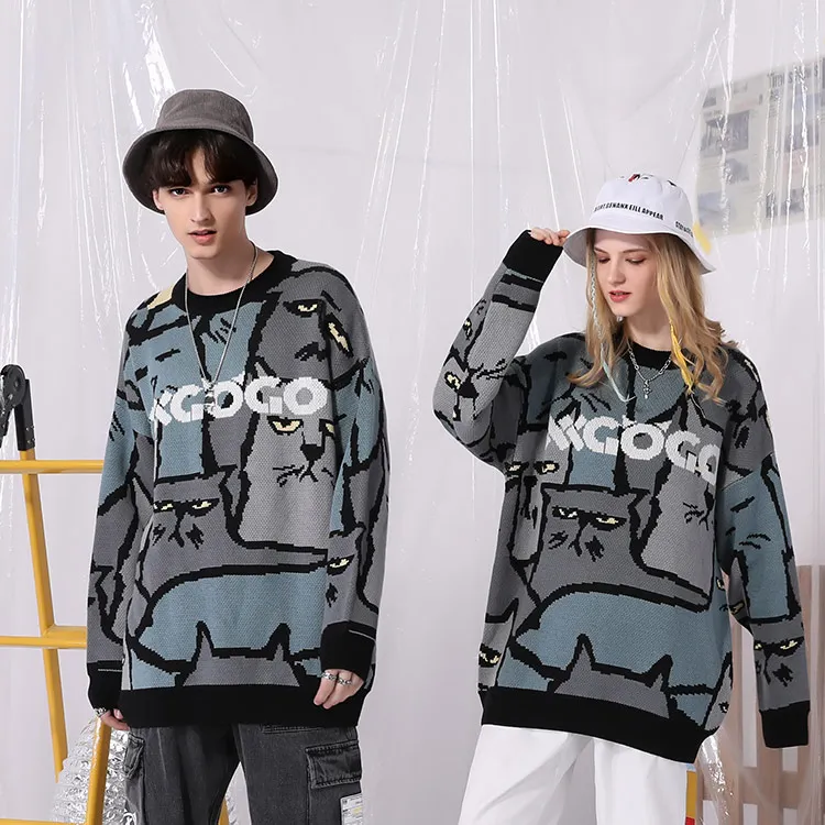 XXGOGO Sweaters Unisex Gray Blue-2