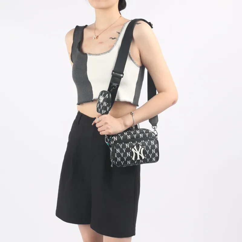 MLB Monogram Collection Polyester Combo Bag Camera Bag Shoulder Bag Crossbody Bag Mini Unisex Black-5