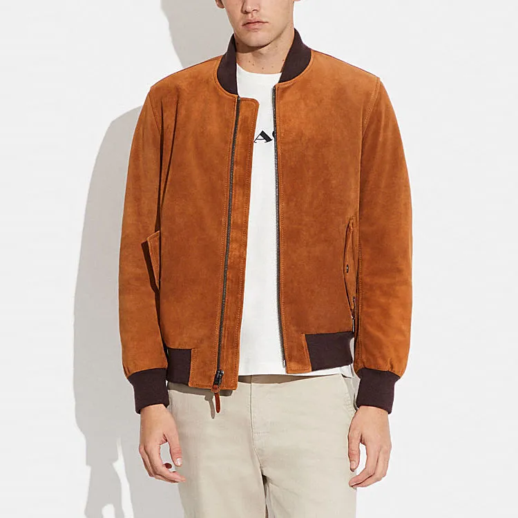 COACH SS23 Leather Jacket Men's Orange-1