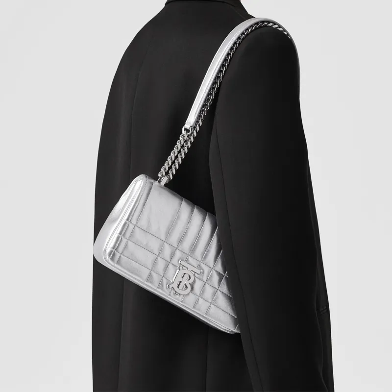 Burberry Small Lola Quilted Metallic Leather Bag-5