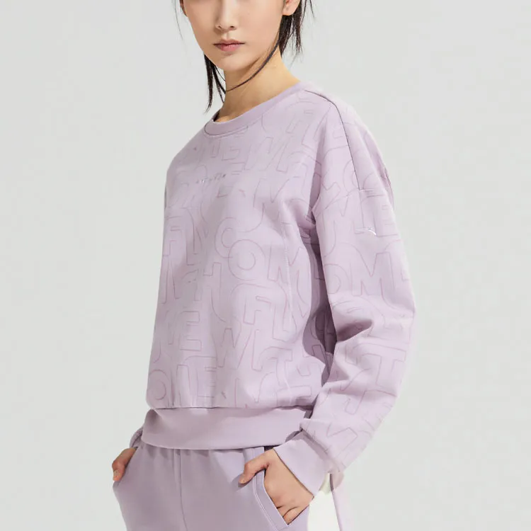 Anta Comprehensive Training Collection Sports Lifestyle Collection Sweatshirt Women's Pearlescent Purple-3