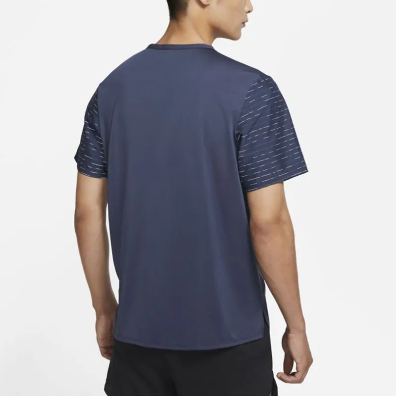 Nike T Shirts Men Navy Blue-4