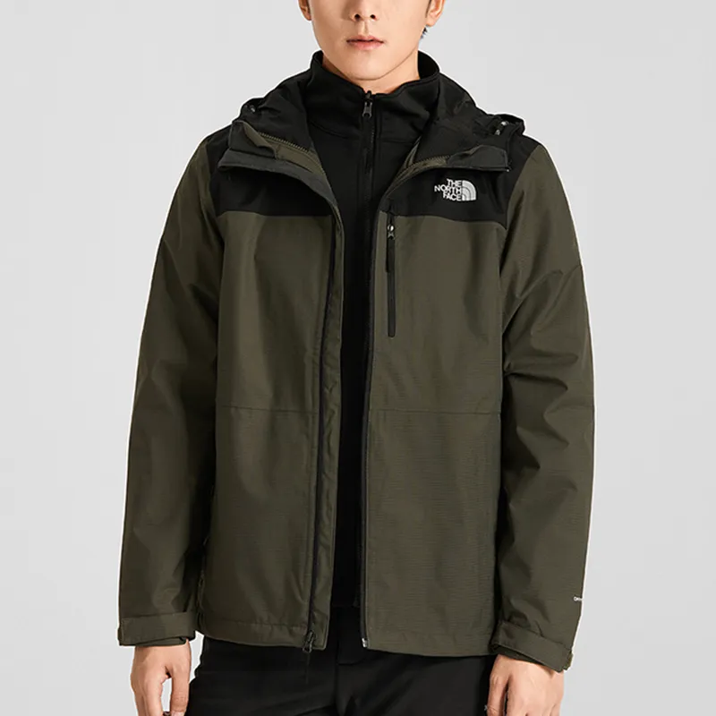THE NORTH FACE Water Resistant Windproof Breathable Windbreaker Jacket Men's Gray Green-5