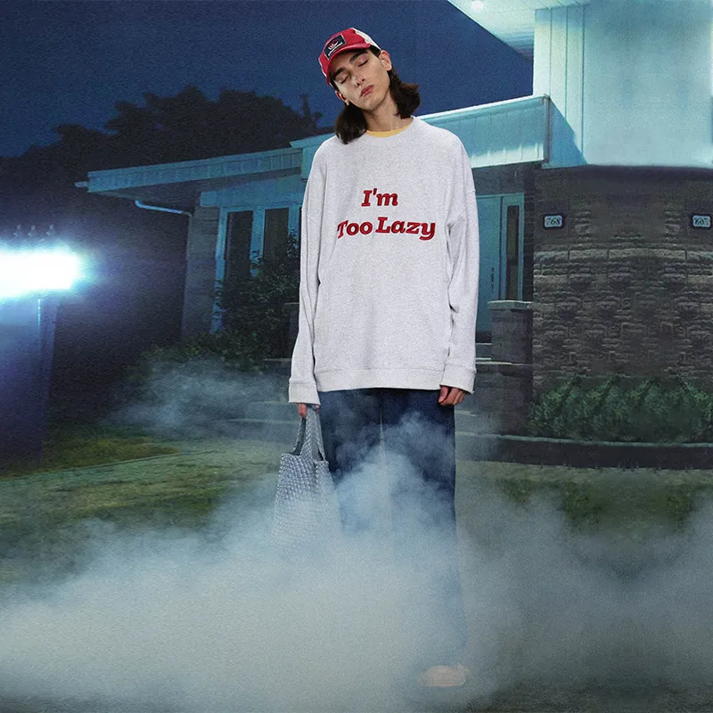 UNVESNO Crew Neck Loose Fit Regular Sweatshirt Unisex-3
