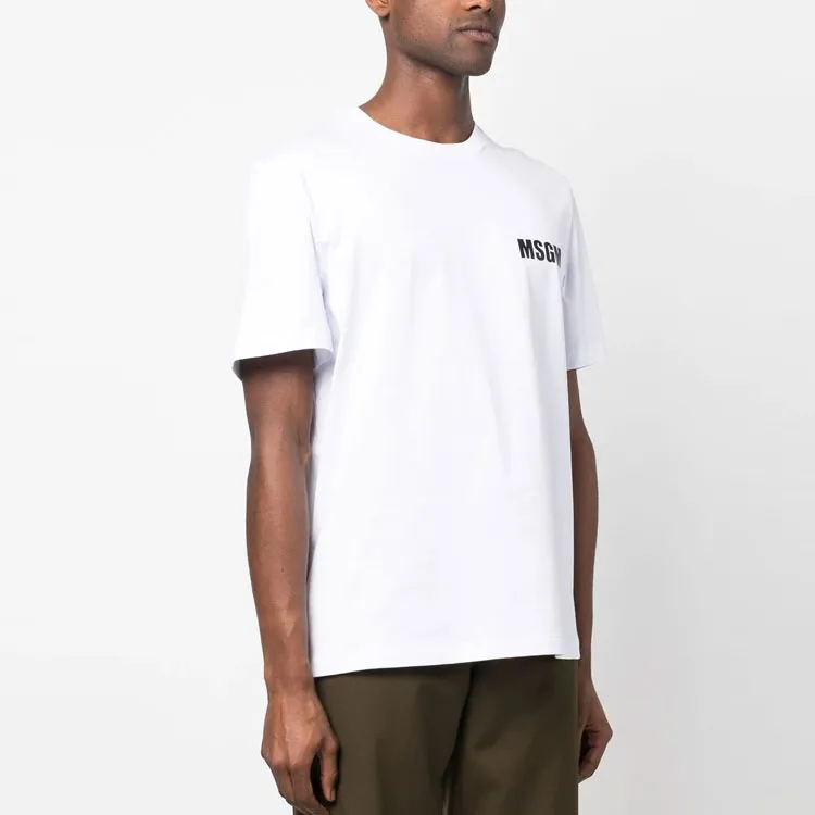 MSGM Logo Printed Crewneck T Shirt-3