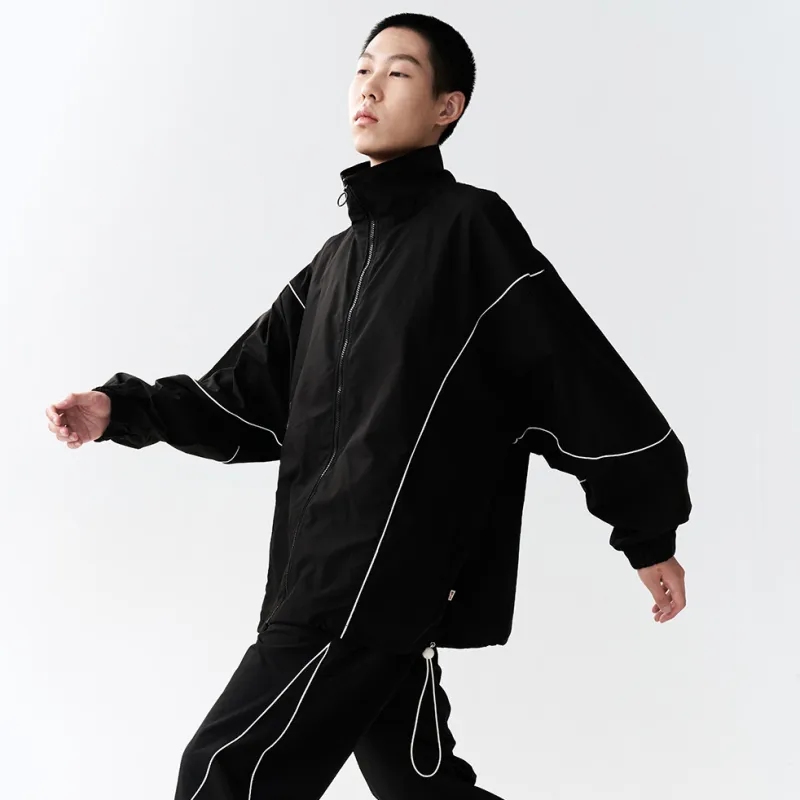 Nengmao Store Loose Fit Jacket Unisex Black-3