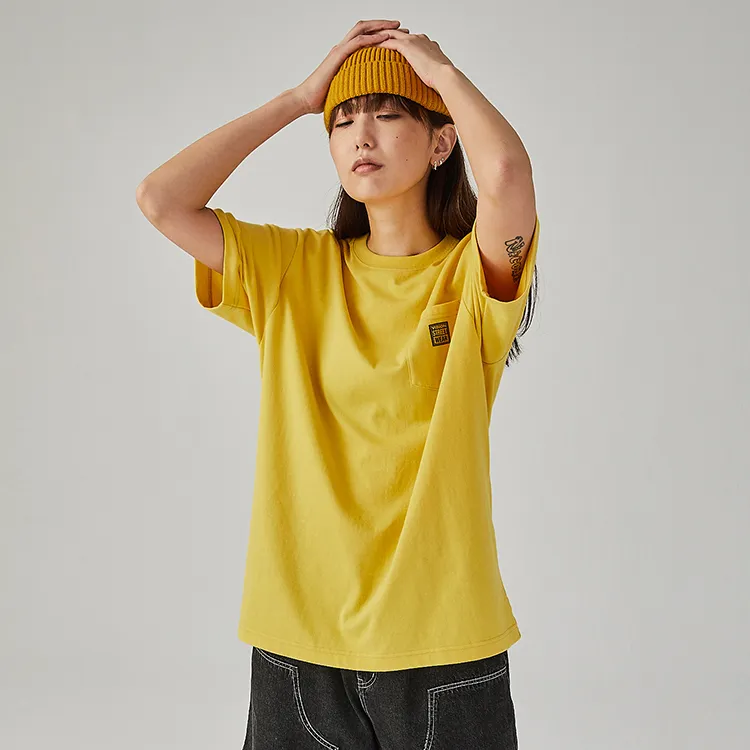 Vision Street Wear Short Sleeved T Shirts Unisex Yellow-2