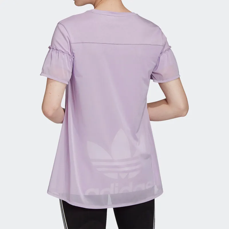 Adidas Originals T Shirt Women's Light Purple-3