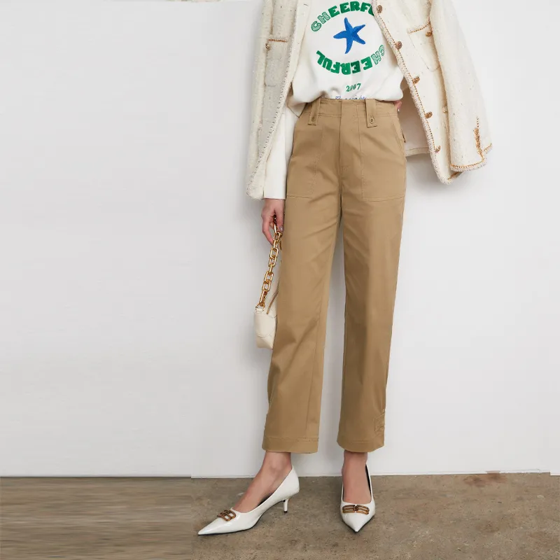 Dimple Hsu Casual Pants Women's Khaki-3