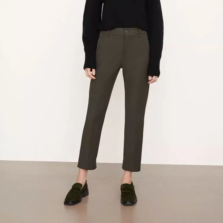 VINCE Casual Pants Women's Olive Green-1