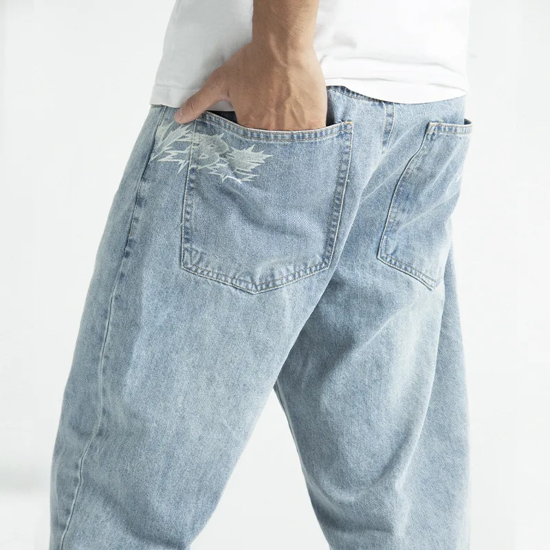 JUST VIBE Straight Jeans Unisex Blue-4