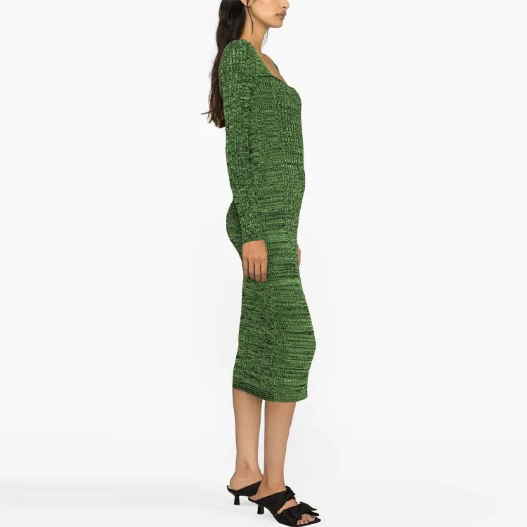 GANNI Long-Sleeved Dresses Women's Green-3