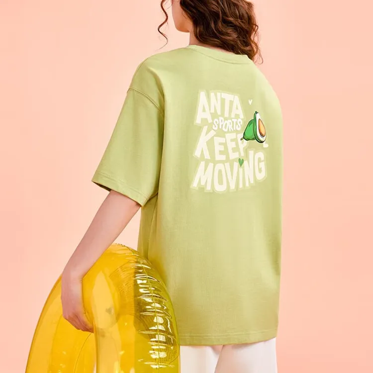 ANTA Life Collection T Shirts Women's Xiwuo Green-3