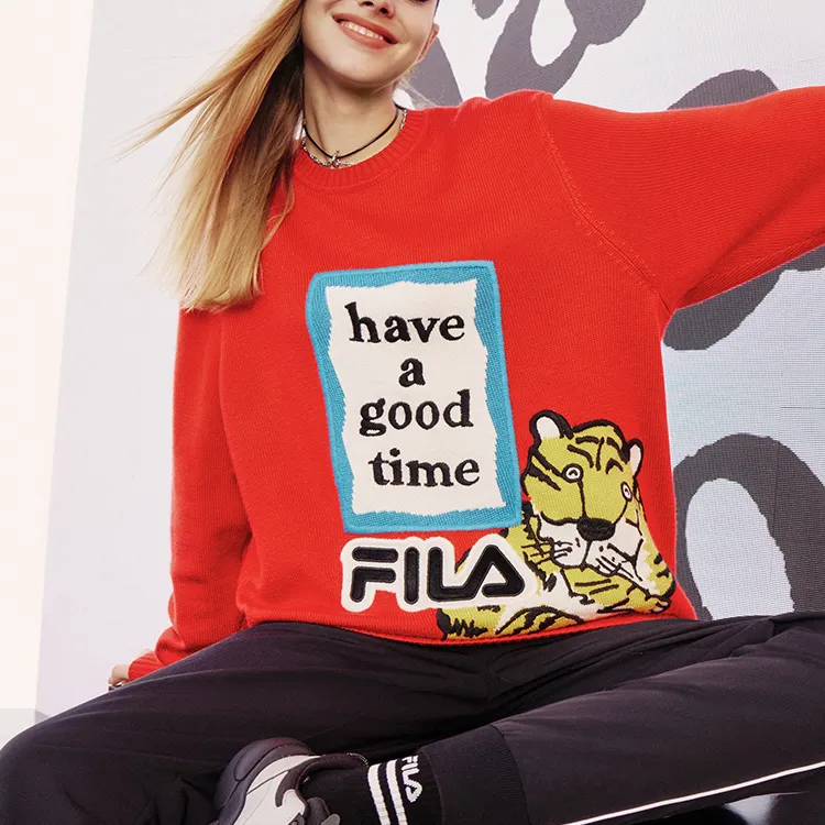 FILA Co branded Year Of The Tiger Collection Sweaters Unisex Legend Red-2