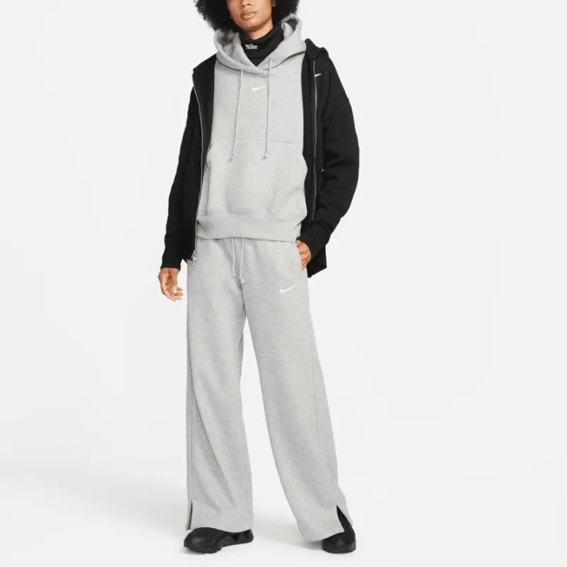 Nike Women's Phoenix Fleece High Waisted Wide Leg Sweatpants Dark Grey Heather-2