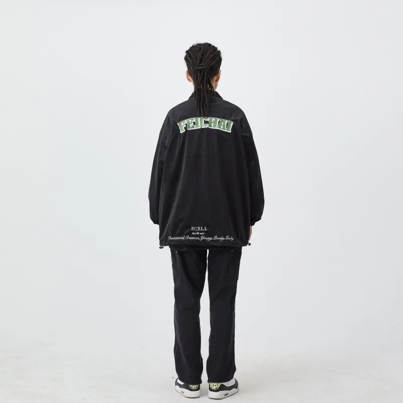 FEICHAI Loose Fit Jacket Unisex Black-3
