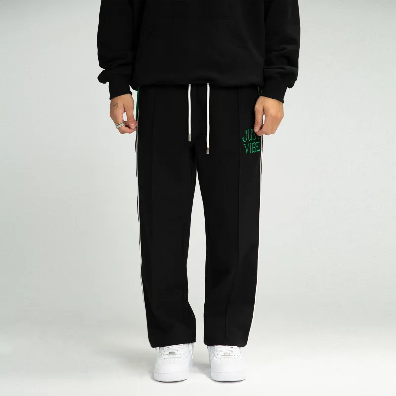 JUST VIBE Casual Pants Unisex Black-2