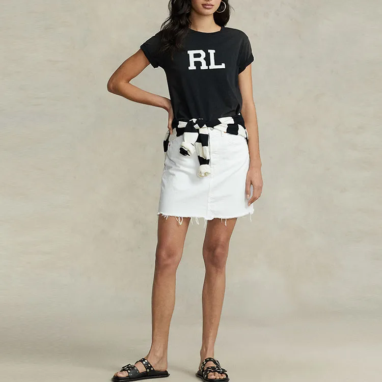 Polo Ralph Lauren Denim Short Skirts Women's White-1
