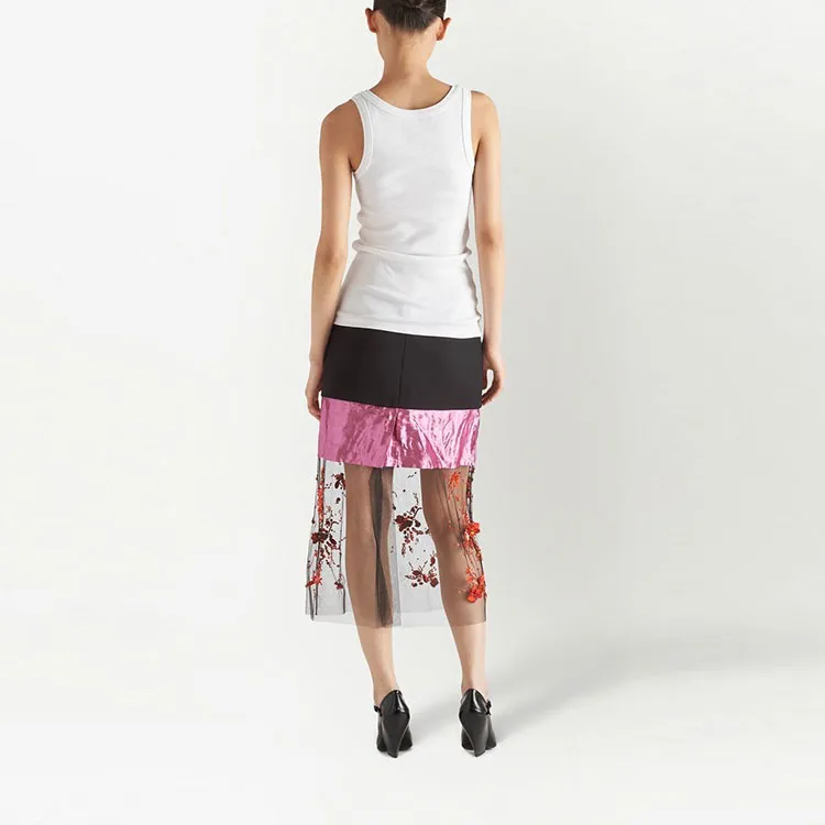 PRADA Ribbed Knit Jersey Tank White-2