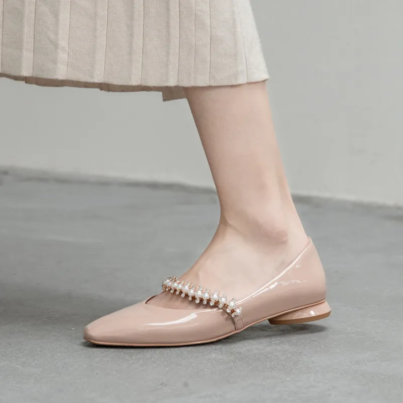 CAMEIDO Casual Single Shoes Women's Nude Apricot-2