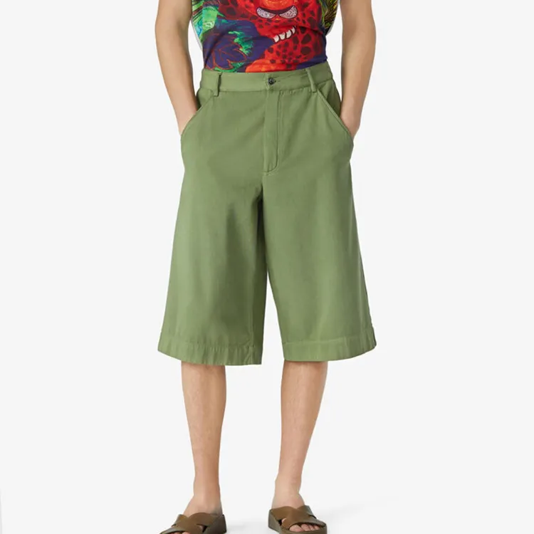 KENZO SS21 Loose Fit Shorts Summer Men's Olive Green-3