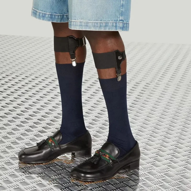 GUCCI SS23 Knee High Socks Men's 1 Pack Dark Blue-1