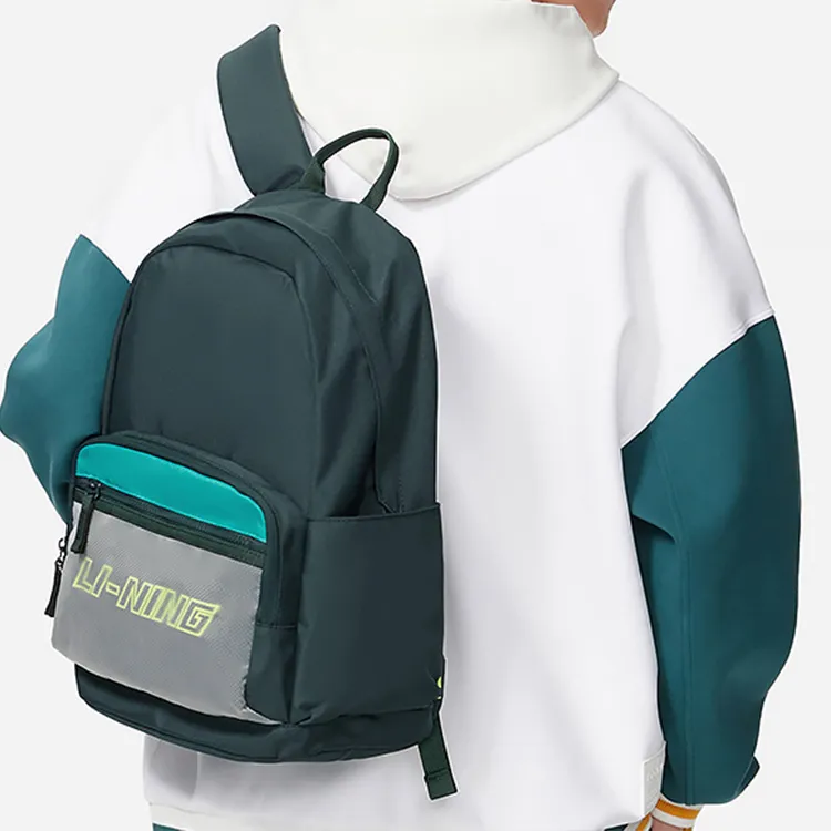 LiNing Sports Life Collection Fabric Sports Backpack Regular Unisex Green-4