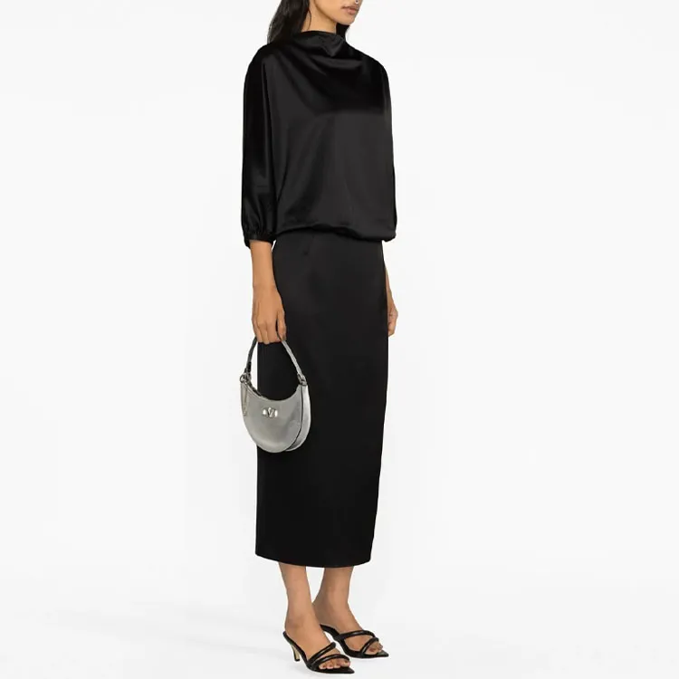 TOTEME Long Sleeved Dresses Women's Black-3