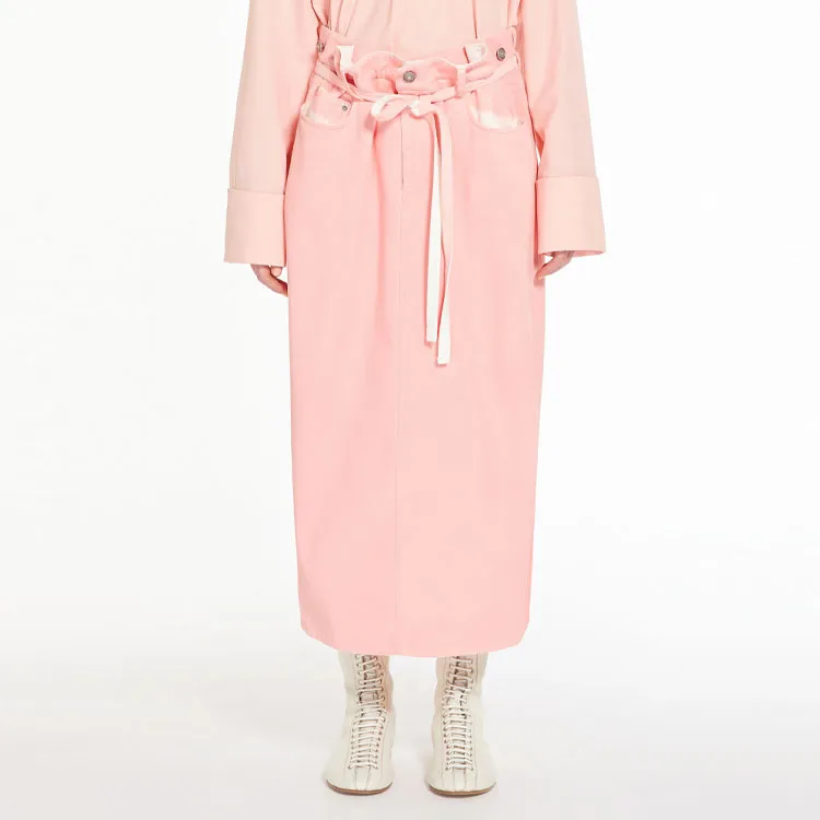SportMax Denim Long Skirts Women's Pink-1