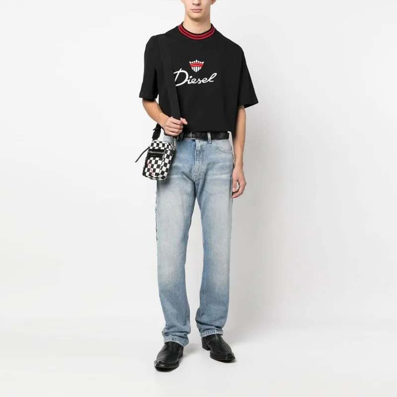DIESEL Logo embroidered Cotton T shirt-1
