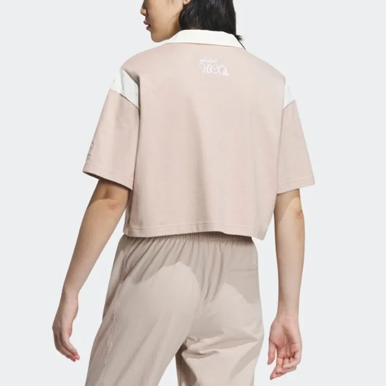 Adidas Neo Crop Tops Women's Gray Brown Tan-2