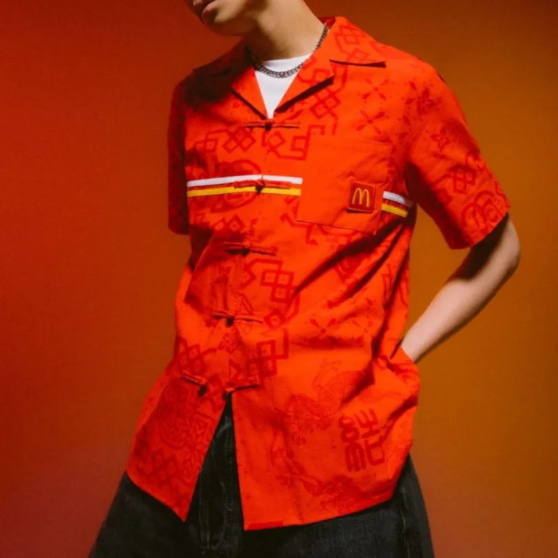 Mcdonald's X CLOT X McDonald's Shirts Unisex Red-2