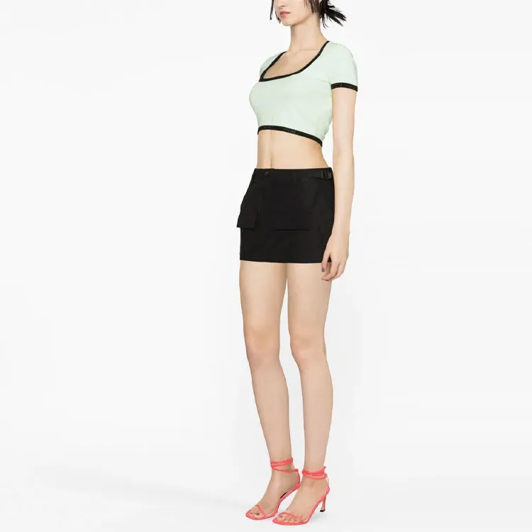 Alexander Wang Contrasting border Cropped T shirt-3