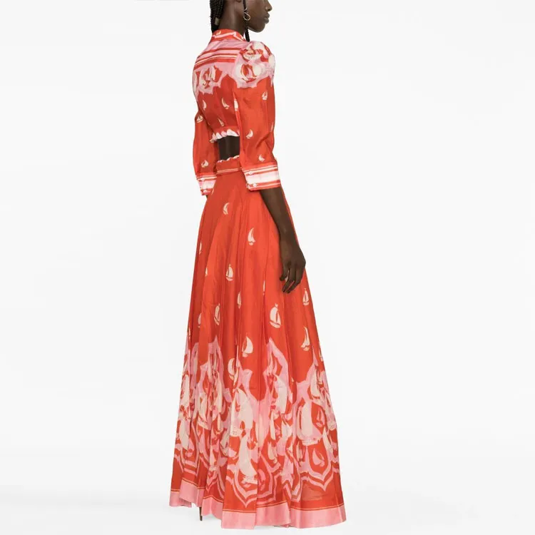 Zimmermann Printed Pleated Maxi Skirt-3